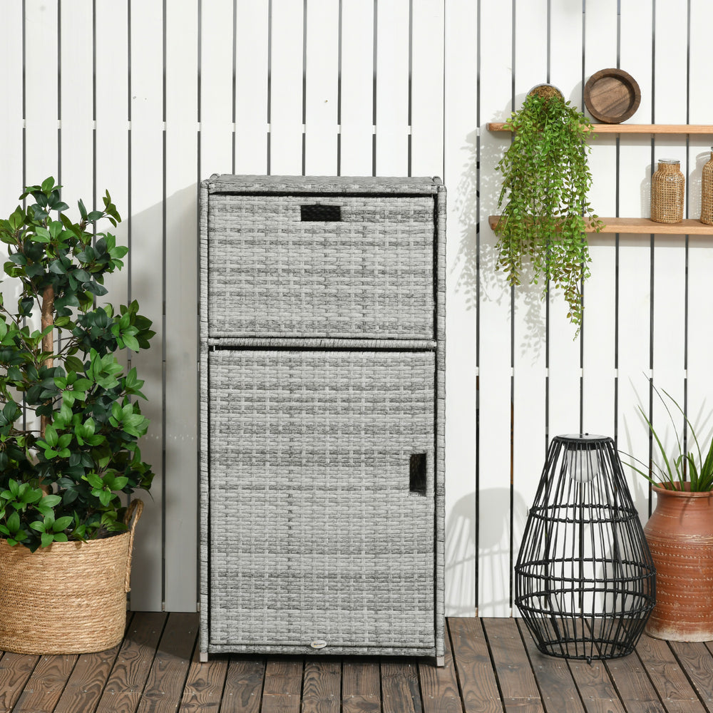 Patio storage cabinet, mixed gray
