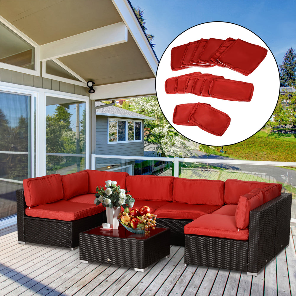 14-Piece Replacement Cushion Cover Set, Red