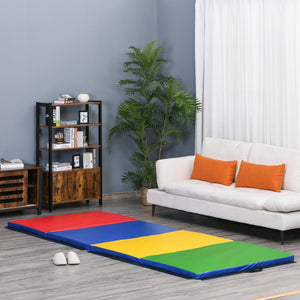 4'x10'x2'' Folding Gym Mat with Carry Handles, Multicolor