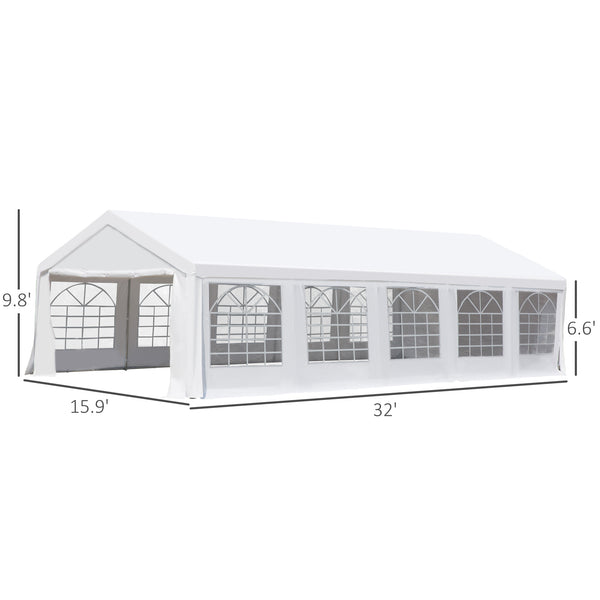 8.7 x 4.8 m Outdoor Party Tent with Removable Walls, White