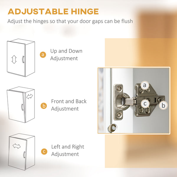 61-inch Storage Cabinet with Glass Doors, White