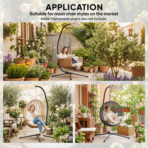 Hanging Egg Chair Stand Only, Heavy Duty Hammock Chair Stand, 330lbs Weight, Black