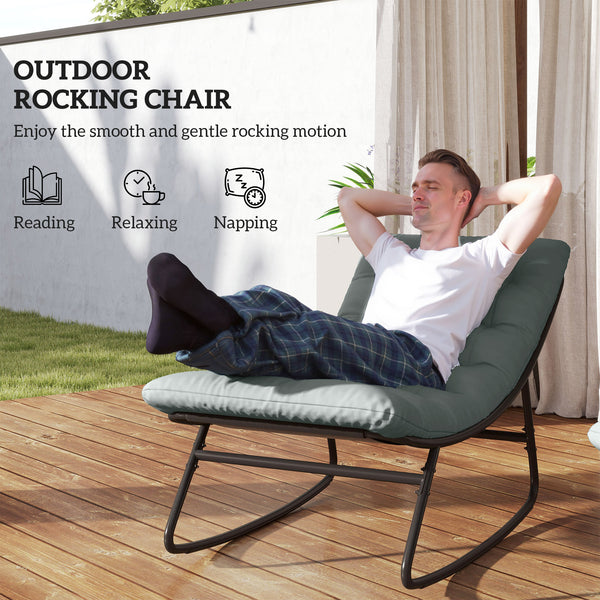 Outdoor rocking chair with cushion