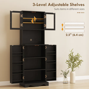 Storage unit with 8 shelves, black