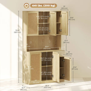 Bohemian style kitchen sideboard with microwave worktop