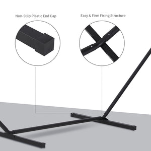 Extra Long Hammock Stand 11.8ft Long Heavy Duty Metal Frame Easy Setup Black