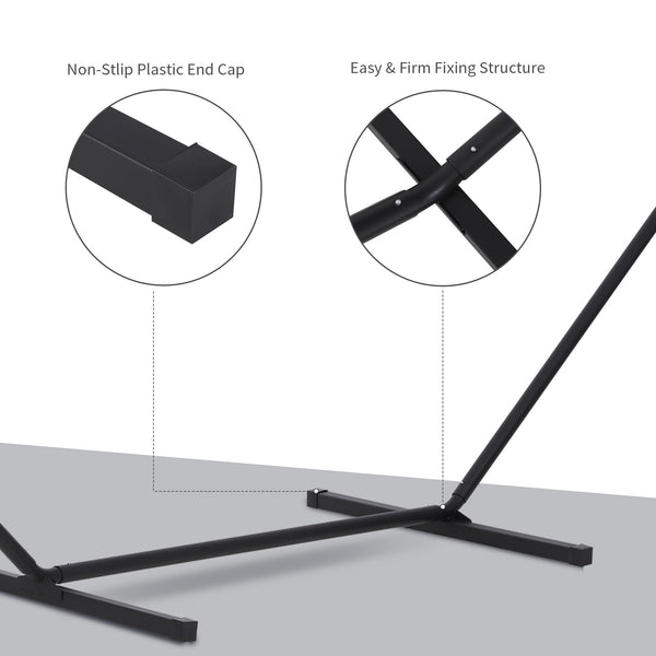Extra Long Hammock Stand 11.8ft Long Heavy Duty Metal Frame Easy Setup Black