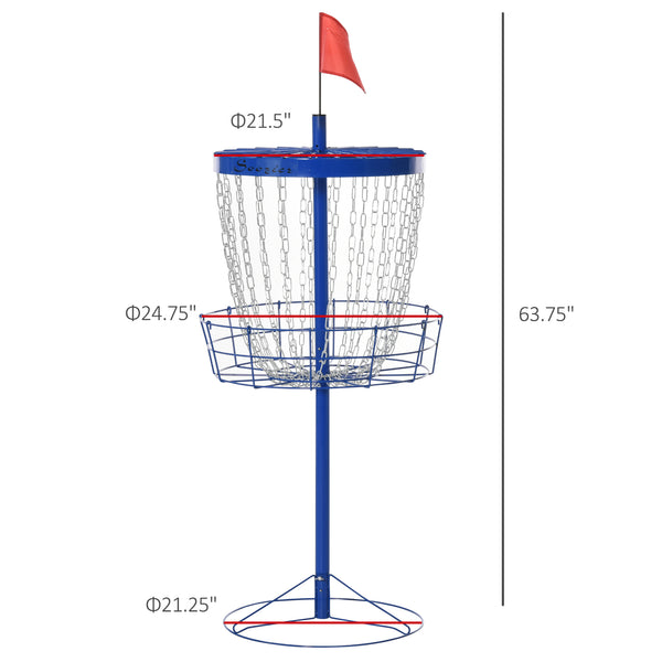 Portable training basket for disc golf, dark blue