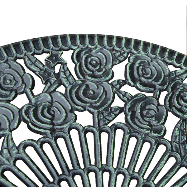 3 Piece Patio Bistro Table and Chair Set Antique Green