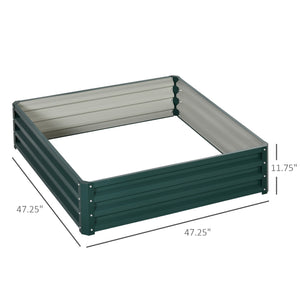 Raised planter made of galvanized steel, green 