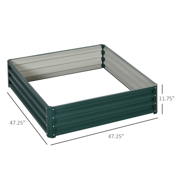 Raised planter made of galvanized steel, green 