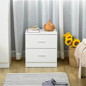 White bedside table with 2 drawers