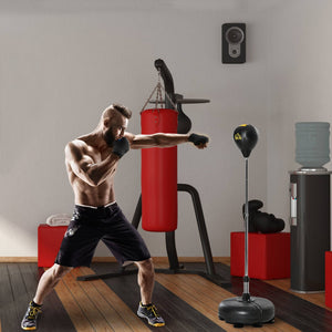 Freestanding Punching Bag with Speedball and Gloves for Home Training