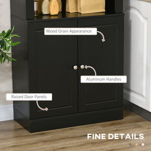 Kitchen sideboard with adjustable shelves, black