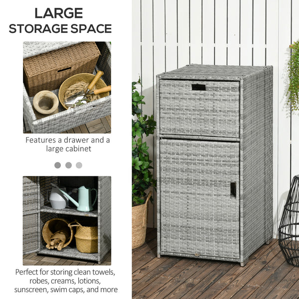 Patio storage cabinet, mixed gray