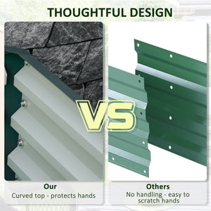Raised planter made of galvanized steel, green 