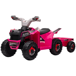 6V ATV with rear trailer, pink