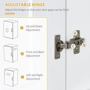 Storage unit with 4 doors, drawer and 3 adjustable shelves, white