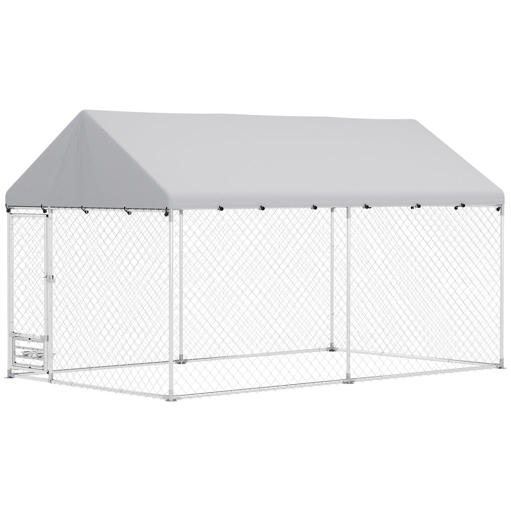 Outdoor enclosure with adjustable and rotating bowls