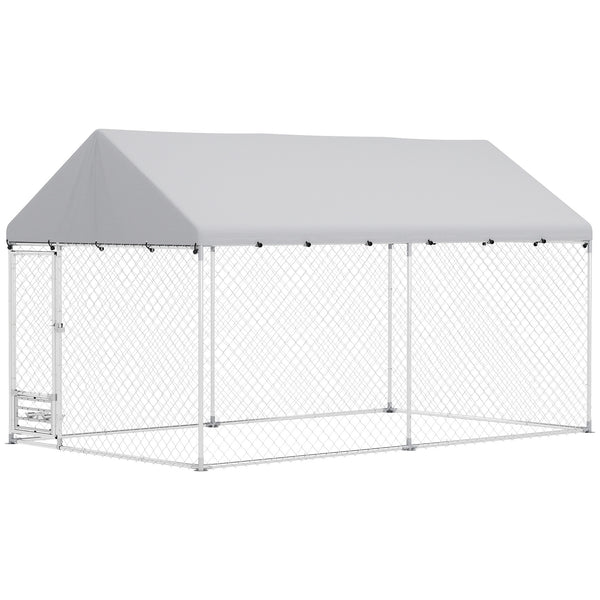 Outdoor enclosure with adjustable and rotating bowls