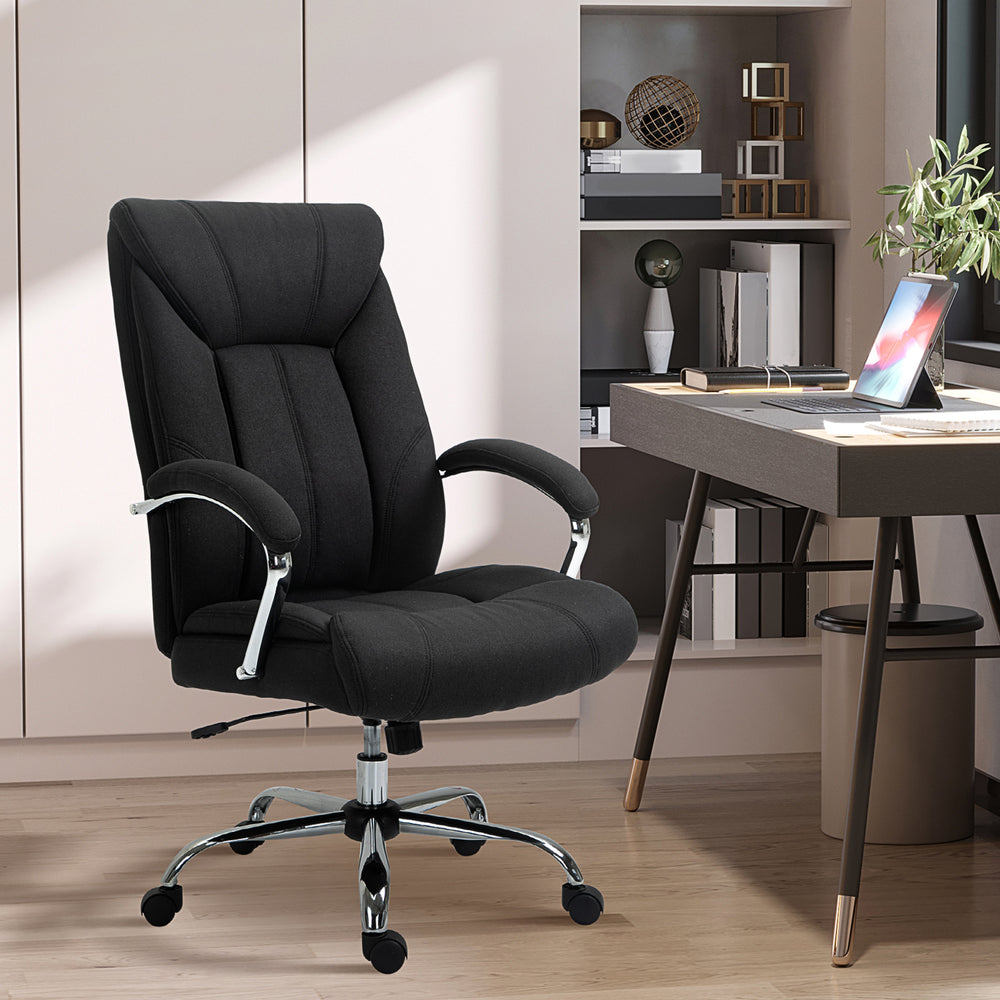 Swivel office chair with high back, black