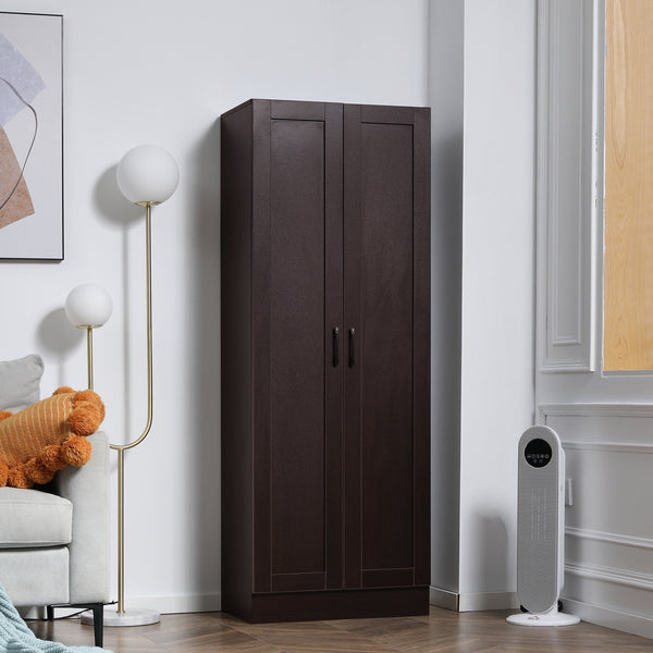 Storage unit with 2 soft-closing doors and 4 shelves, dark walnut