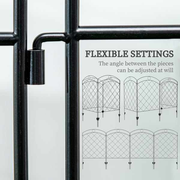 Set of 4 decorative fence panels, black