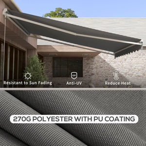 13' x 10' Electric Retractable Patio Sun Shade with Remote Control, Light Gray