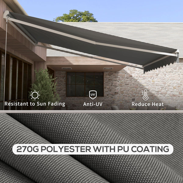 13' x 10' Electric Retractable Patio Sun Shade with Remote Control, Light Gray