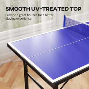 Foldable ping pong table with adjustable legs and net