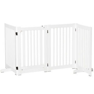Freestanding wooden safety barrier with opening gate