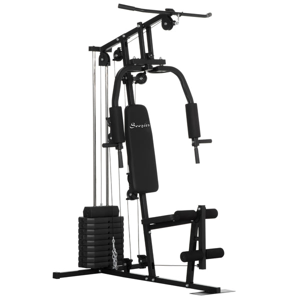 Multifunctional home gym with 45 kg weight stack