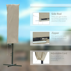 Parasol cover with zipper, beige