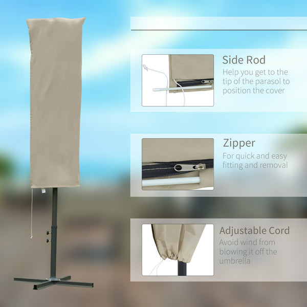 Parasol cover with zipper, beige