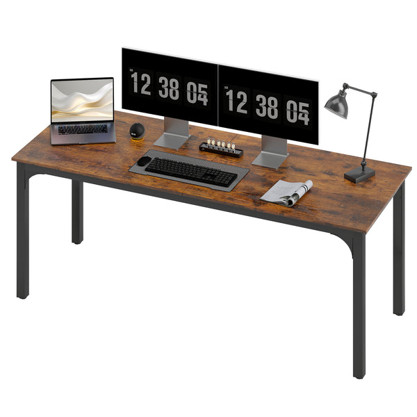 Desk with metal legs, rustic brown