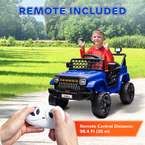 Jeep 12V with remote control and music, dark blue