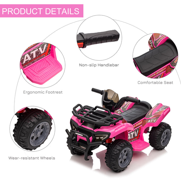 6V off-road quad, pink