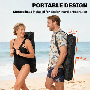 Set of 2 Reclining Camping Chairs with Footrests, Foldable with Headrest, Cup Holder, and Storage Bag, Orange