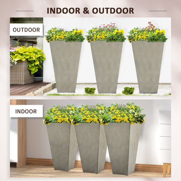 Set of 3 plastic planters