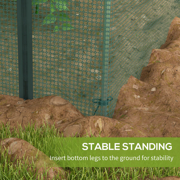 Galvanized steel plant protection cage with zippered door