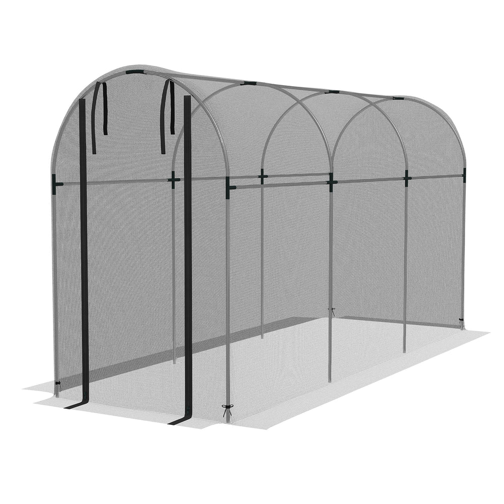 Galvanized steel plant cage with zippered door