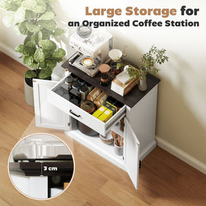Storage sideboard with drawer, 2 doors and adjustable shelf – White