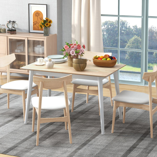 Country-style dining table with a pine frame and natural color.