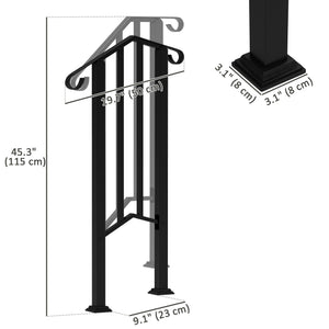 Black railing for outdoor stairs