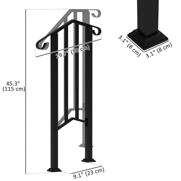 Black railing for outdoor stairs