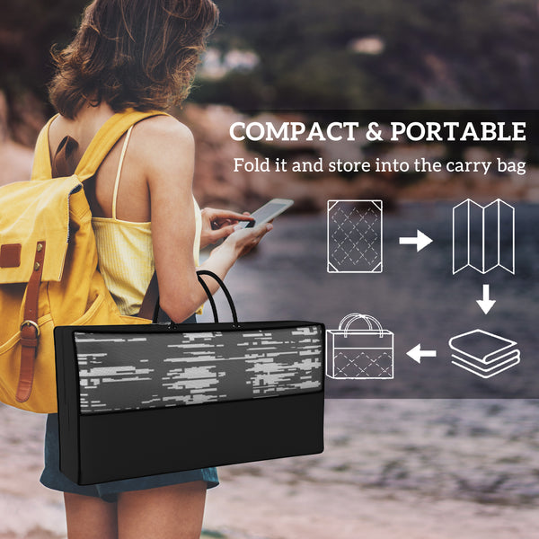 Waterproof Outdoor Camping Mat with LED Lights, Carry Bag and Pegs, 3.66 m x 2.74 m