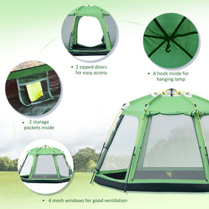 Instant automatic camping tent, green 