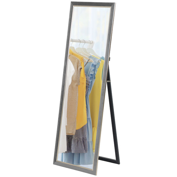 Full length framed standing mirror, grey