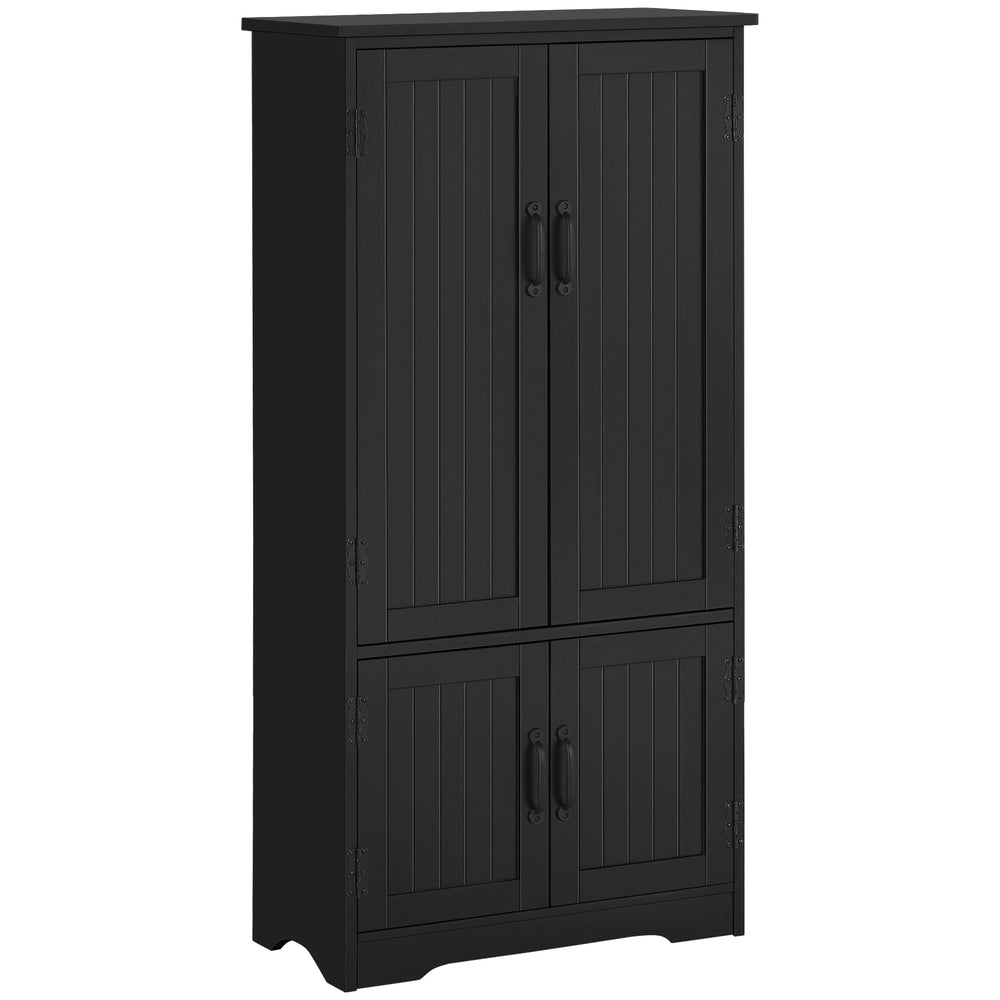 4-Door Multi-Tier Pantry, Black