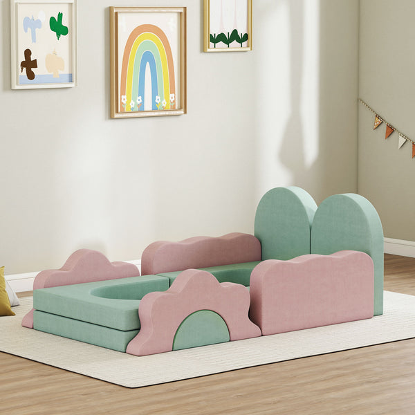 12-Piece Climbing Toys with Ball Pit (Balls Not Included), Green